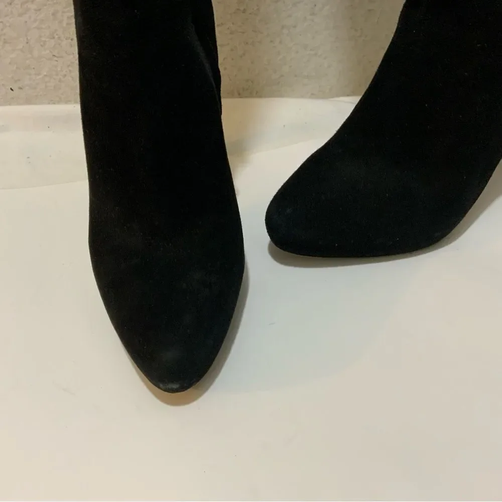 PRADA Black Suede Knee High Stiletto Boots Size 39 - Picture 8 of 16